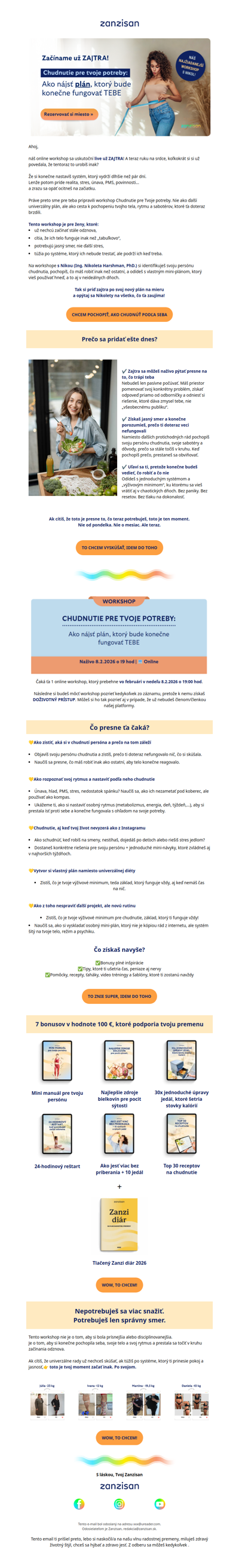 Začíname už zajtra! Už o pár hodín môžeš prestať bojovať s chudnutím 💛Ale POZOR, tento workshop nie je pre každého!