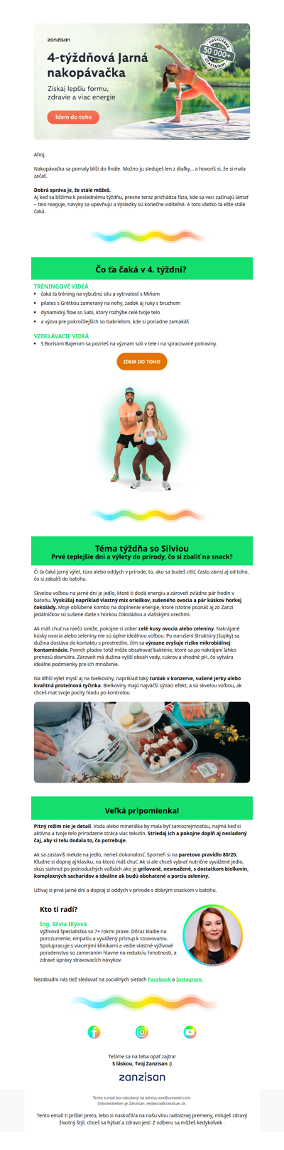 4. týždeň Jarnej nakopávačky: Na toto sa môžeš tešiť + téma týždňa so Silviou