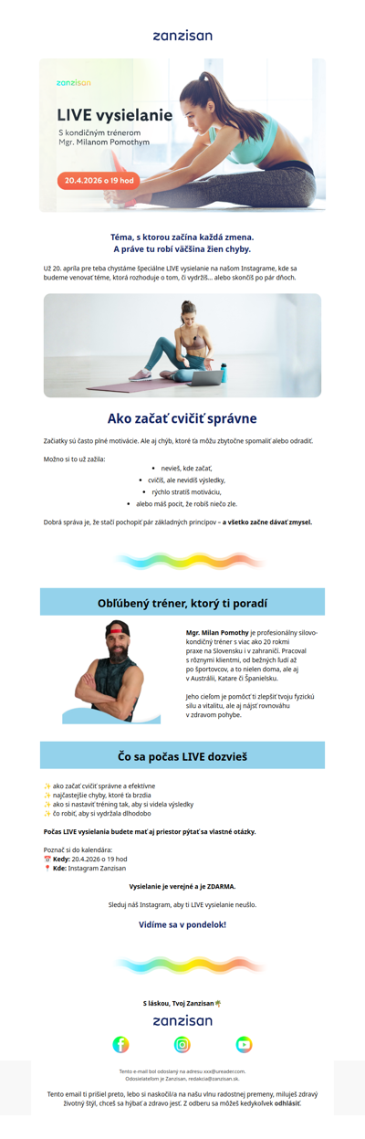 LIVE na Instagrame: Začínaš cvičiť… ale robíš toto? Prečo ti cvičenie nefunguje (a ako to zmeniť)