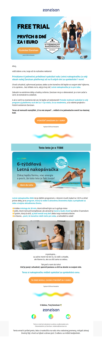 Nakopávačka na 8 dní iba za 1 euro! 😱Vyformuj si toto leto postavu svojich snov 💛 Stačí jeden krok!