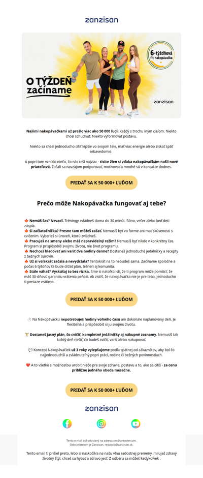 Začíname už o TÝŽDEŇ!  Stačí 30 minút denne a uvidíš, čo tvoje telo dokáže!