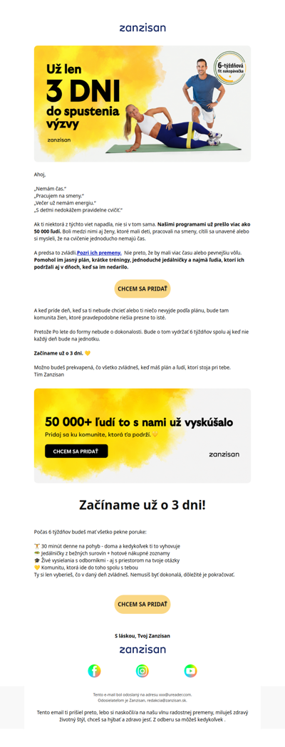Začíname o 3 dni!🎯 Zmeň svoje telo a zdravie so 6-týždňovou nakopávačkou!