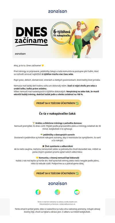Dnes začíname! 💛 Pridáš sa k nám? Ešte stíhaš svoju premenu!