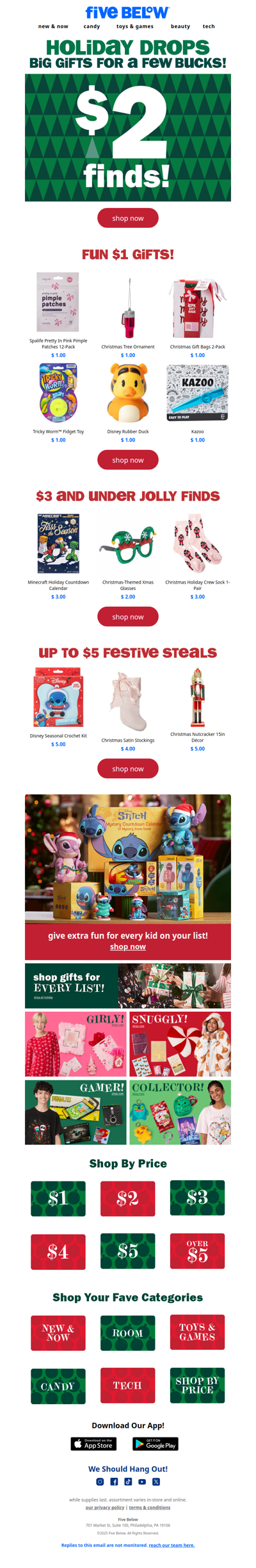 $1 gift drop! 🎁 holiday done all under budget.