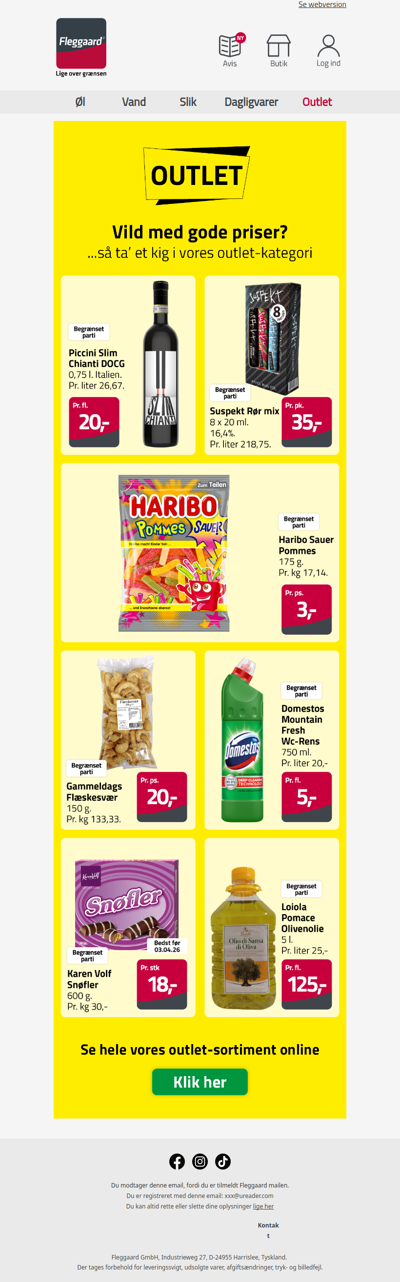 Gør et KUP i vores Outlet 😎