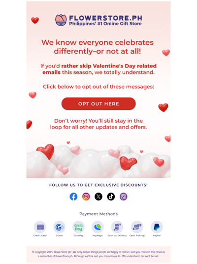 💌 Don't want to receive Valentine's Day emails?