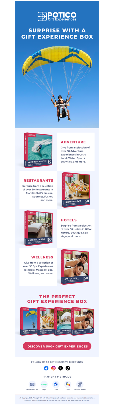 Surprise with a Gift Experience Box this Christmas!