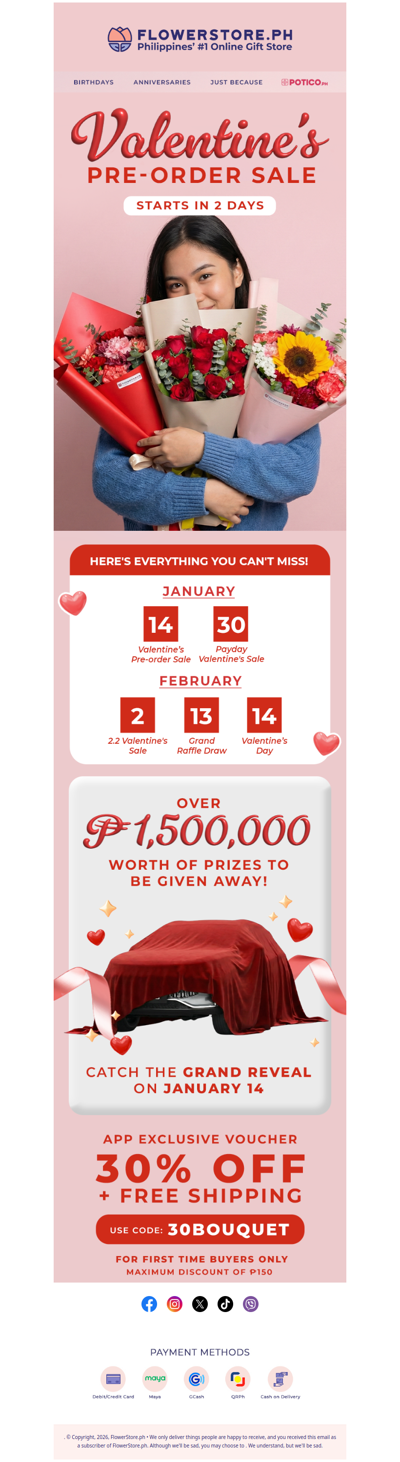 Valentine’s Pre-Order Sale starts in 2 days 💐