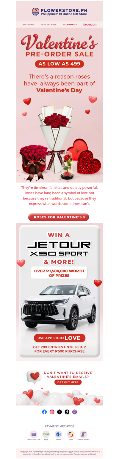 Classic roses, crazy Valentine’s deals 🌹