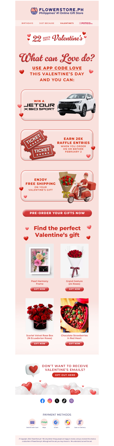 Your Valentine’s gift could win you a car 🚗