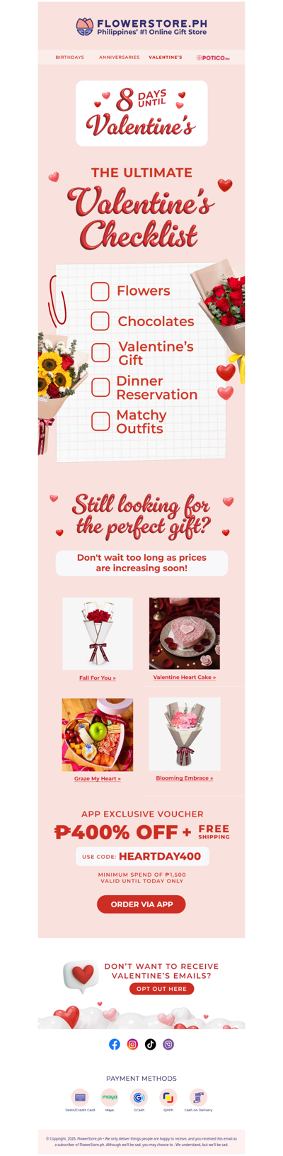 Last chance to save ₱400 on your Valentine’s gift 💝