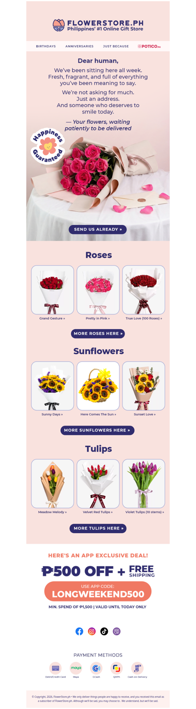 Your flowers are ready… are you? 🌷