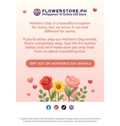 Want to skip our Mother's Day emails?