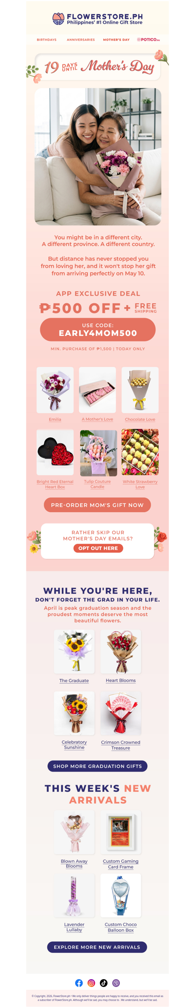 No matter where you are, mom's gift is handled 🌹