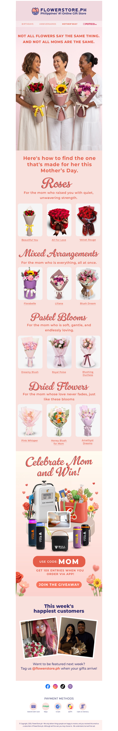 Which Mother's Day flowers say 