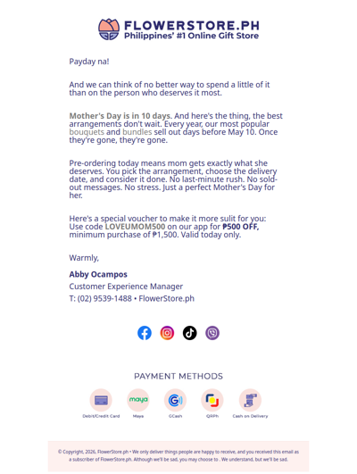 10 days left — her favorite arrangements are selling out 🫰