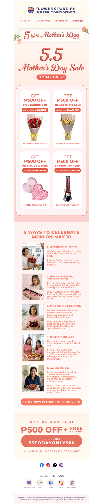 5.5 Mother's Day Sale — deals mom will absolutely love 💗