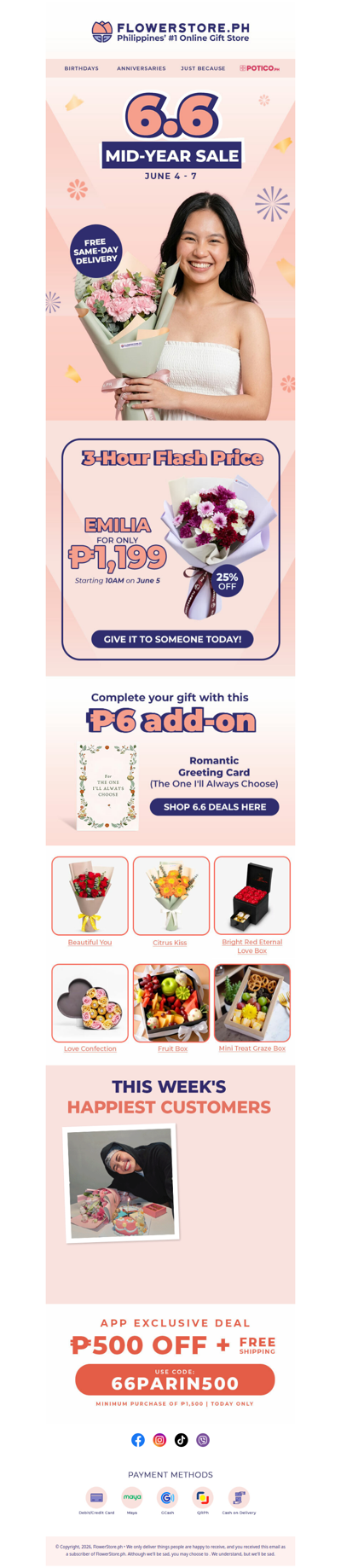 6.6 parin — flash deal drops at 10AM, don't miss it 💃