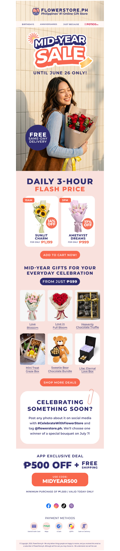 Mid-Year Sale won't last — gifts from ₱599 today 🎊