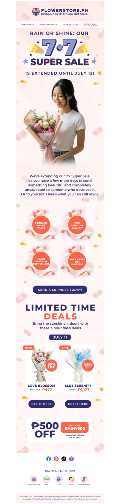 Good news — 7.7 Super Sale is extended until tomorrow 🙌