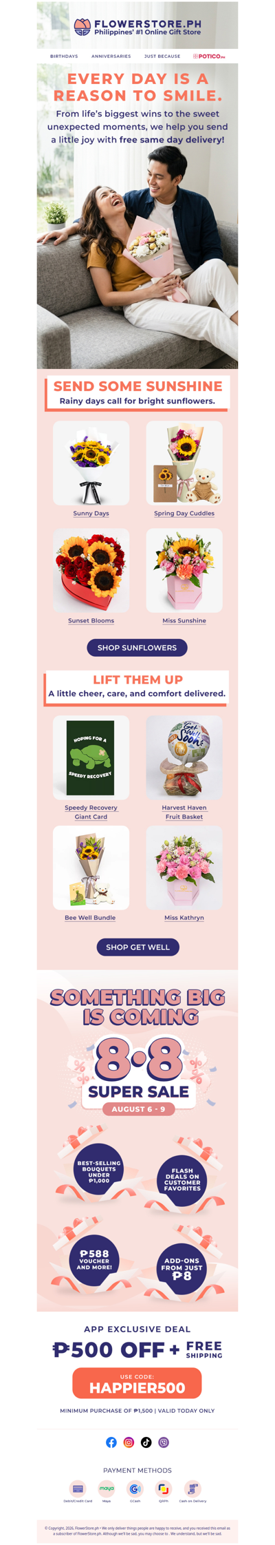 Brighten someone's day today — 8.8 Super Sale drops in 3 days 🌻