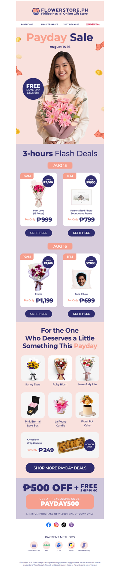 Payday Sale ends tomorrow — last chance for flash deals + surprise gifts 🧡