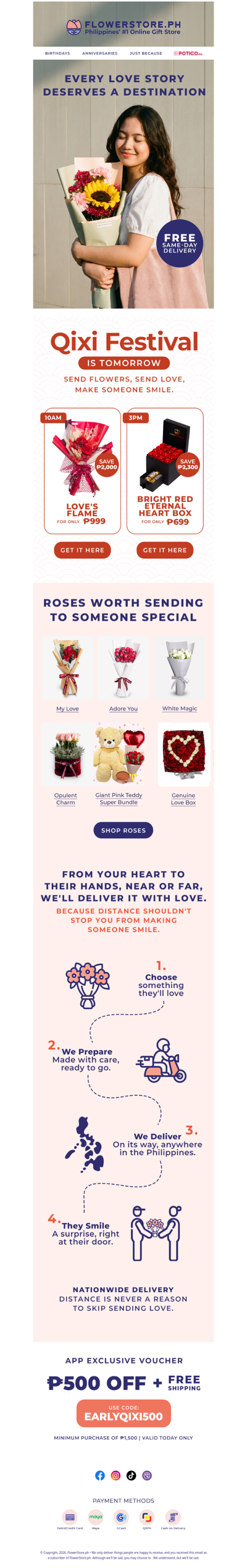 Distance shouldn't stop you this Qixi Festival — order today 🌹