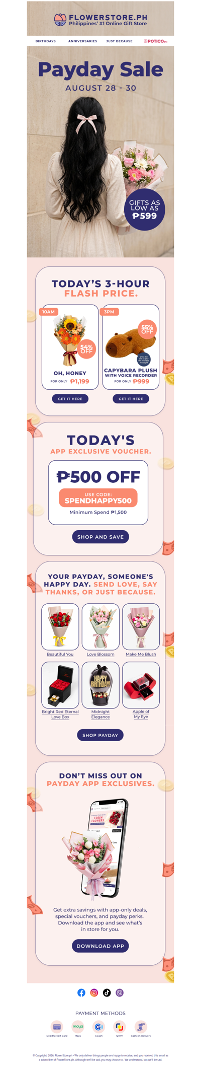 Payday Sale is live — send love, say thanks, or just because 💸