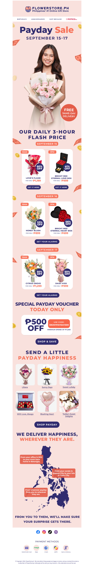 Payday Sale is live — from you to them, wherever they are 💝