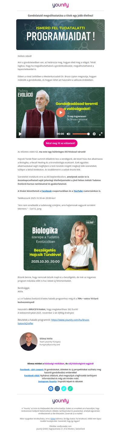 A világ a gondolataidból születik - Élő hívás ma este