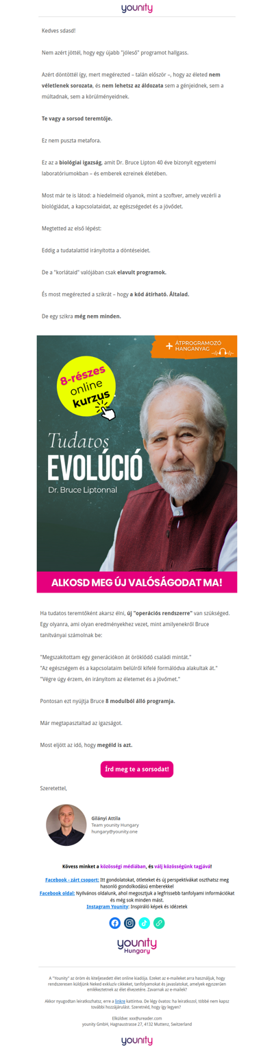 Itt a lehetőséged, hogy te légy a saját valóságod teremtője!