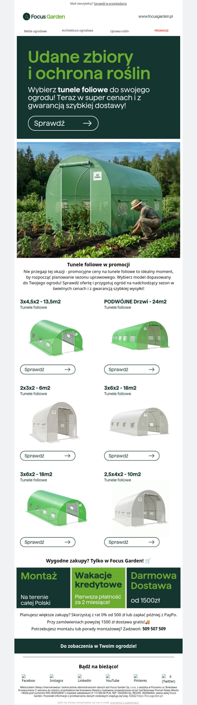 🌱Tunele foliowe w promocyjnych cenach!