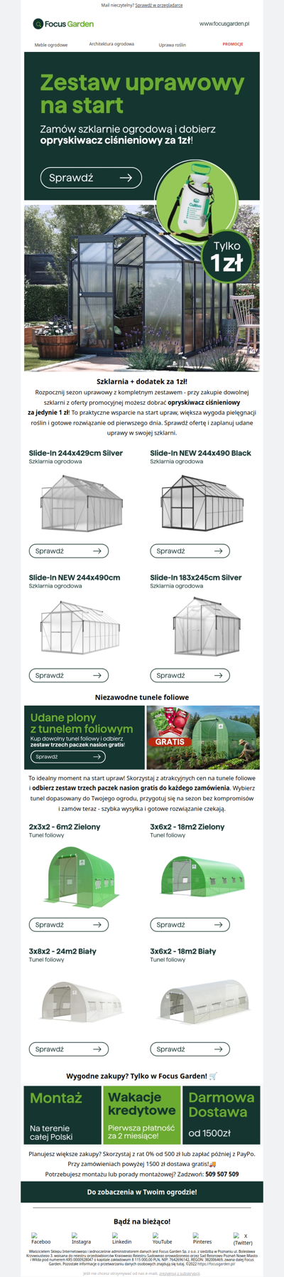 🌱 Szklarnia + dodatek za 1zł !