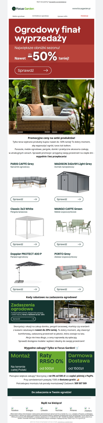 🎯Finał wyprzedaży! Ceny niższe nawet o 50%!