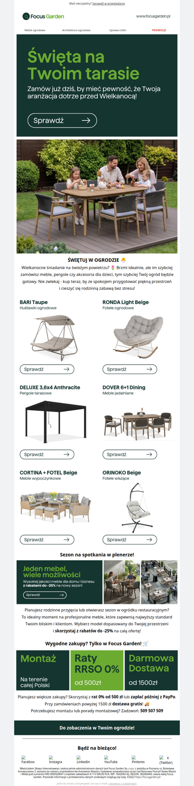 Ostatnie dni! Przygotuj swój taras na Święta⏰🌷