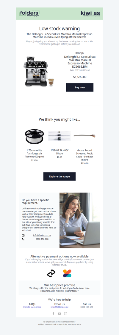 Something you had your eye on is low in stock