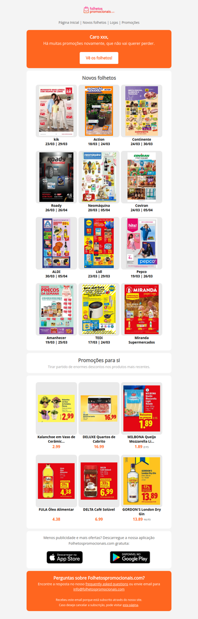 Catálogos mais recentes desde a semana 13