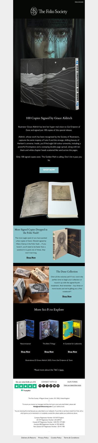 100 Signed Copies | God Emperor of Dune