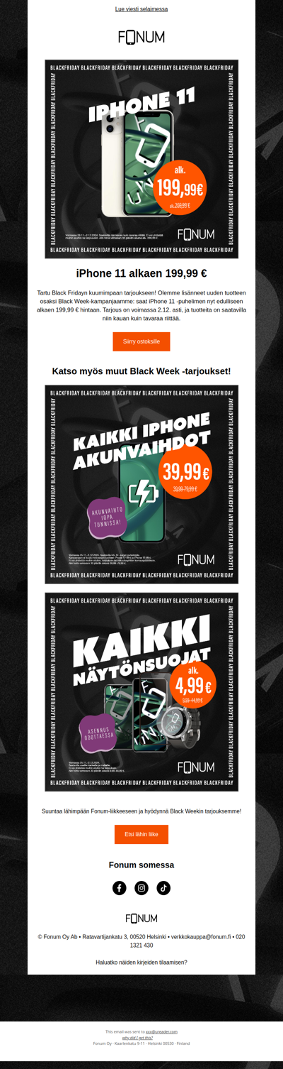 iPhone 11 alkaen 199,99 €