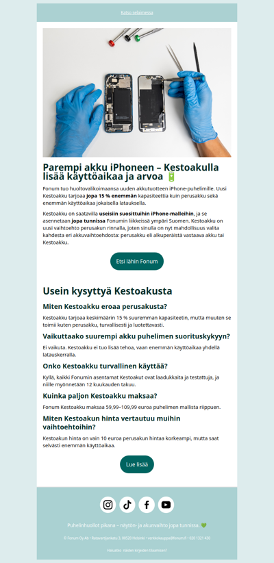 Uutta: iPhonen Kestoakulla lisää käyttöaikaa ja arvoa 🔋