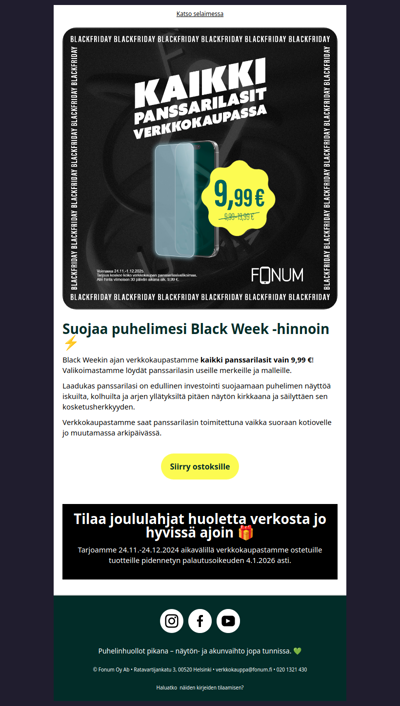 Verkkokaupasta kaikki panssarilasit 9,99 € ⚡️