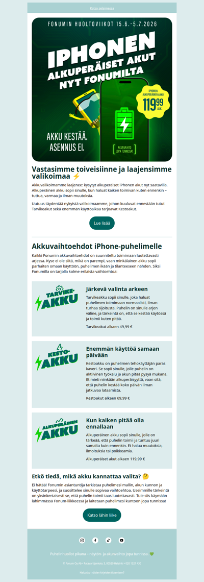 Uutuus: Alkuperäiset iPhonen akut nyt saatavilla Fonumilta 🔋