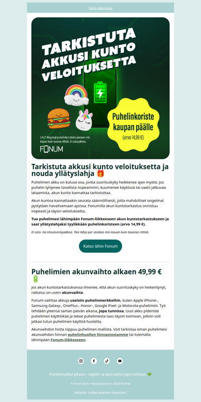 Tarkistuta akkusi kunto ja saa yllätyslahja 🎁
