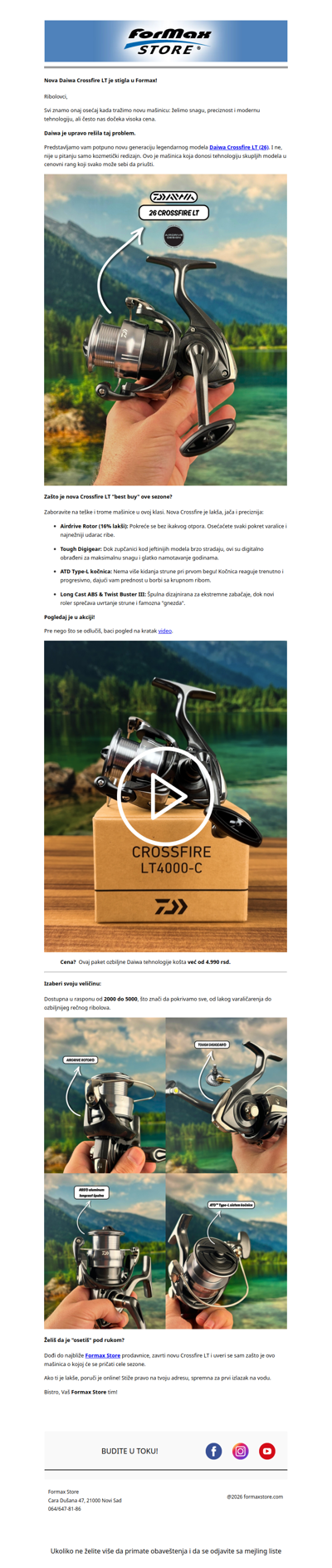 Nova Daiwa Crossfire LT je stigla u Formax!