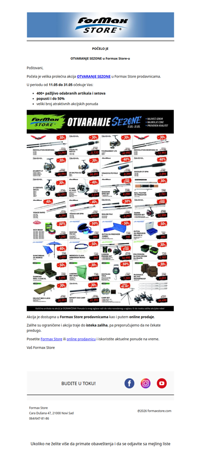 PROMOCIJA OTVARANJE SEZONE u Formax Store-u