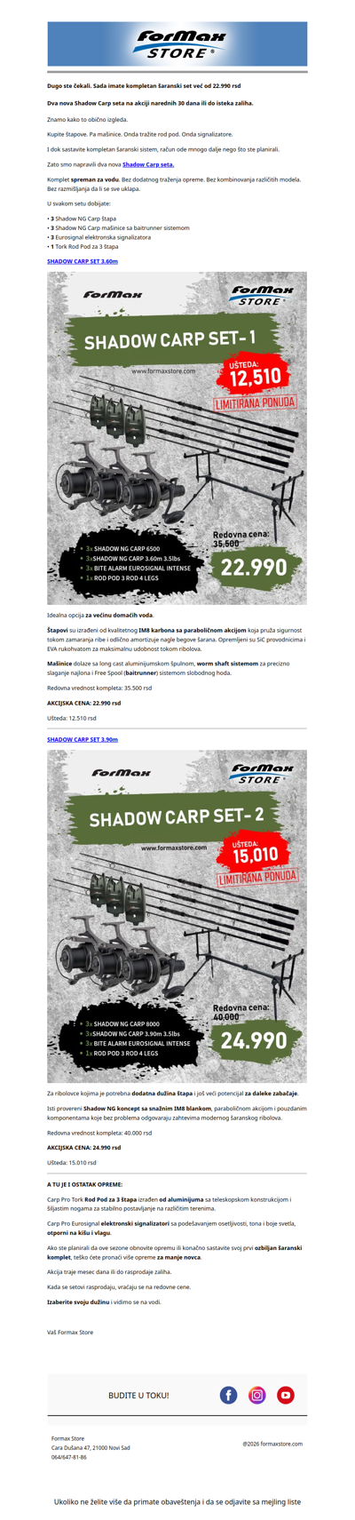 Šaranski set već od 22.990 rsd