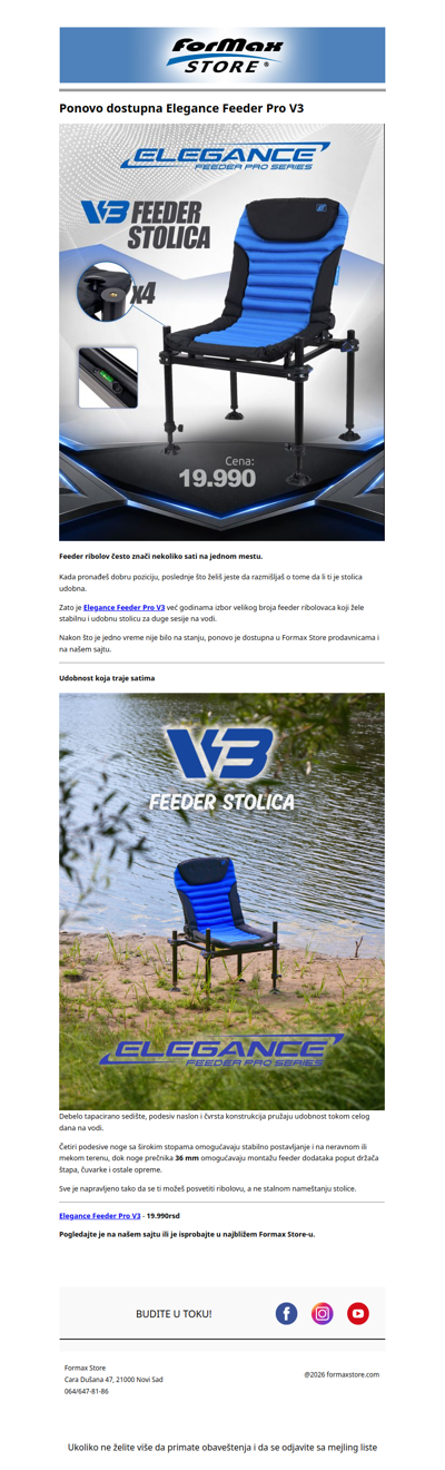 Ponovo na stanju: Feeder stolica V3