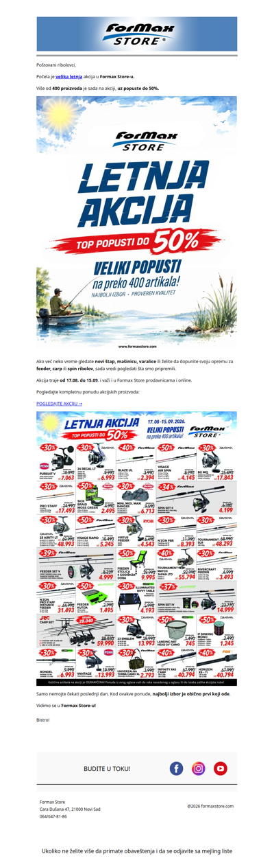 Formax Store letnja akcija: do 50% popusta!