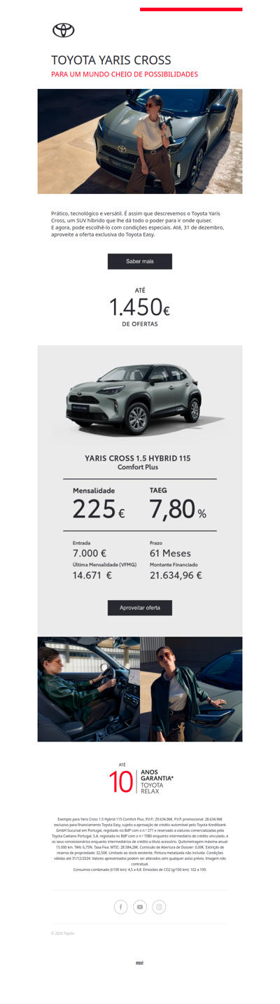 Toyota Yaris Cross com oferta exclusiva.