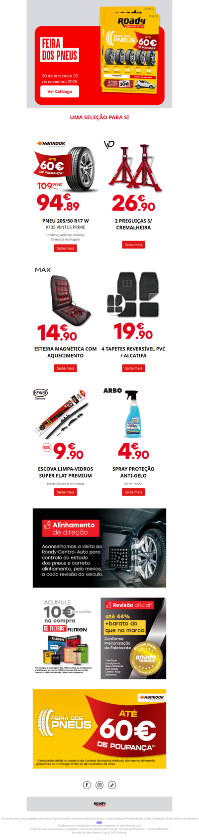 No Roady, a Feira dos Pneus traz até 60€ de poupança em pneus Hankook!
